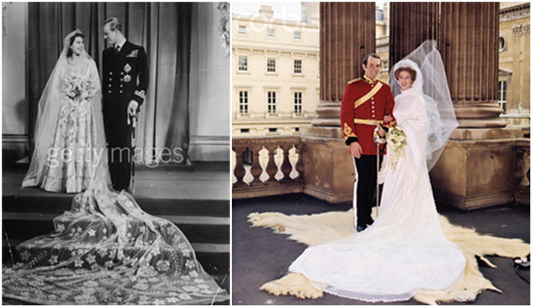 Princess Anne 39s dress was an embroidered Tudorstyle wedding dress with a 